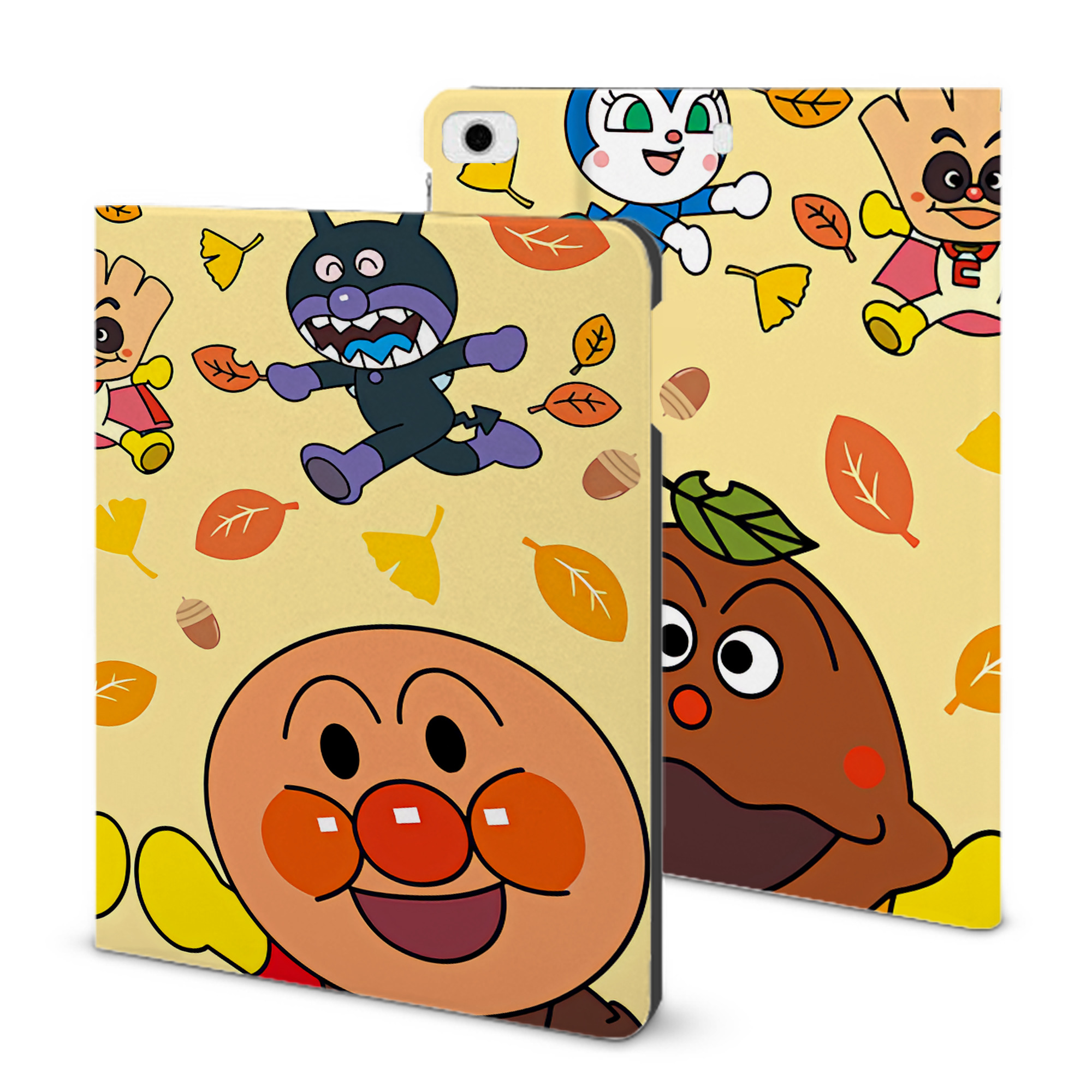 （画像用） アンパンマン Anpanman IPad ケース ブック型 PUレザー TPU 耐衝撃 軽量 薄型 ペン収納なし 全面保護 IPad 各モデル対応